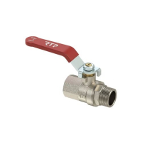 Латунный кран шаровой ручка рычаг внутренняя/наружная резьба 1/2" PN25 РТП