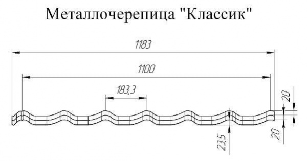 Металлочерепица Grand Line Classic Satin Matt 0,5